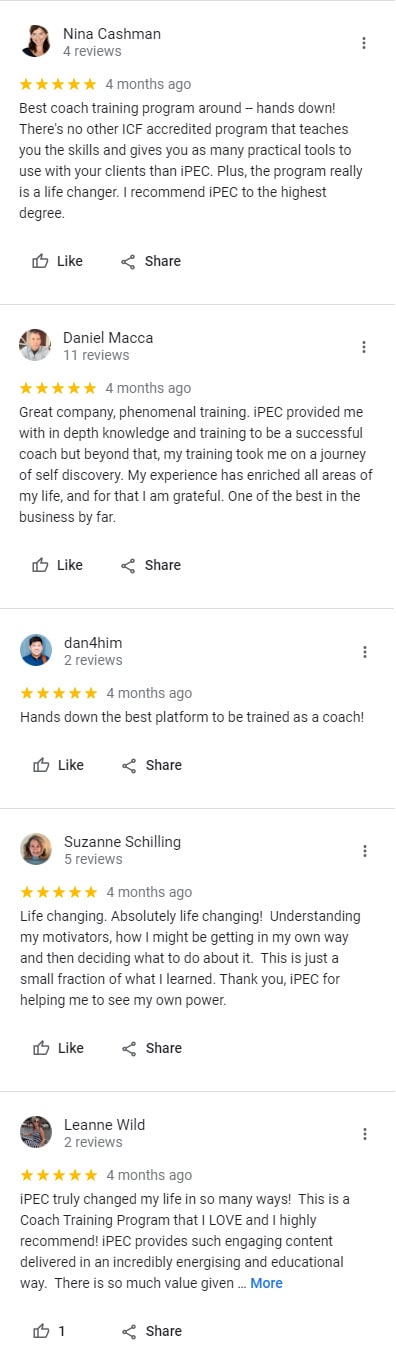 iPEC coaching reviews